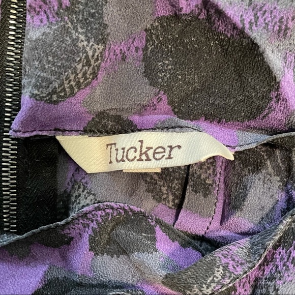 Tucker 100% Silk Purple Leopard Print Dress Medium - Picture 5 of 8